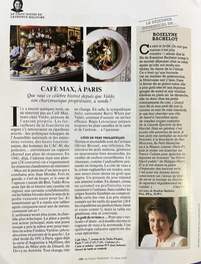 Le Figaro — Le Croc'Notes de Laurence Haloche — Café Max